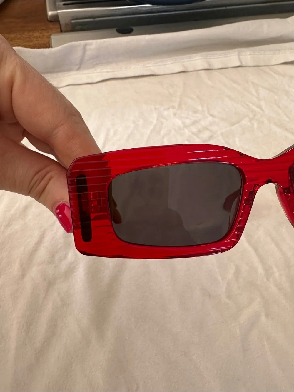 Alaïa Red Rectangular Women's Sunglasses new in box